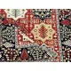 Hand-Knotted Wool Area Rug, Red Geometric Botanical Carpet for Living Room