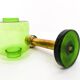 Scandinavian candle holder Gnosjö green glass and brass 1960