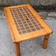 Lattice coffee table in pine and glass, France, 1980