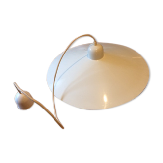 White vintage metal saucer hanging