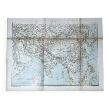 Carte ancienne Asie 69,5x52,5cm
