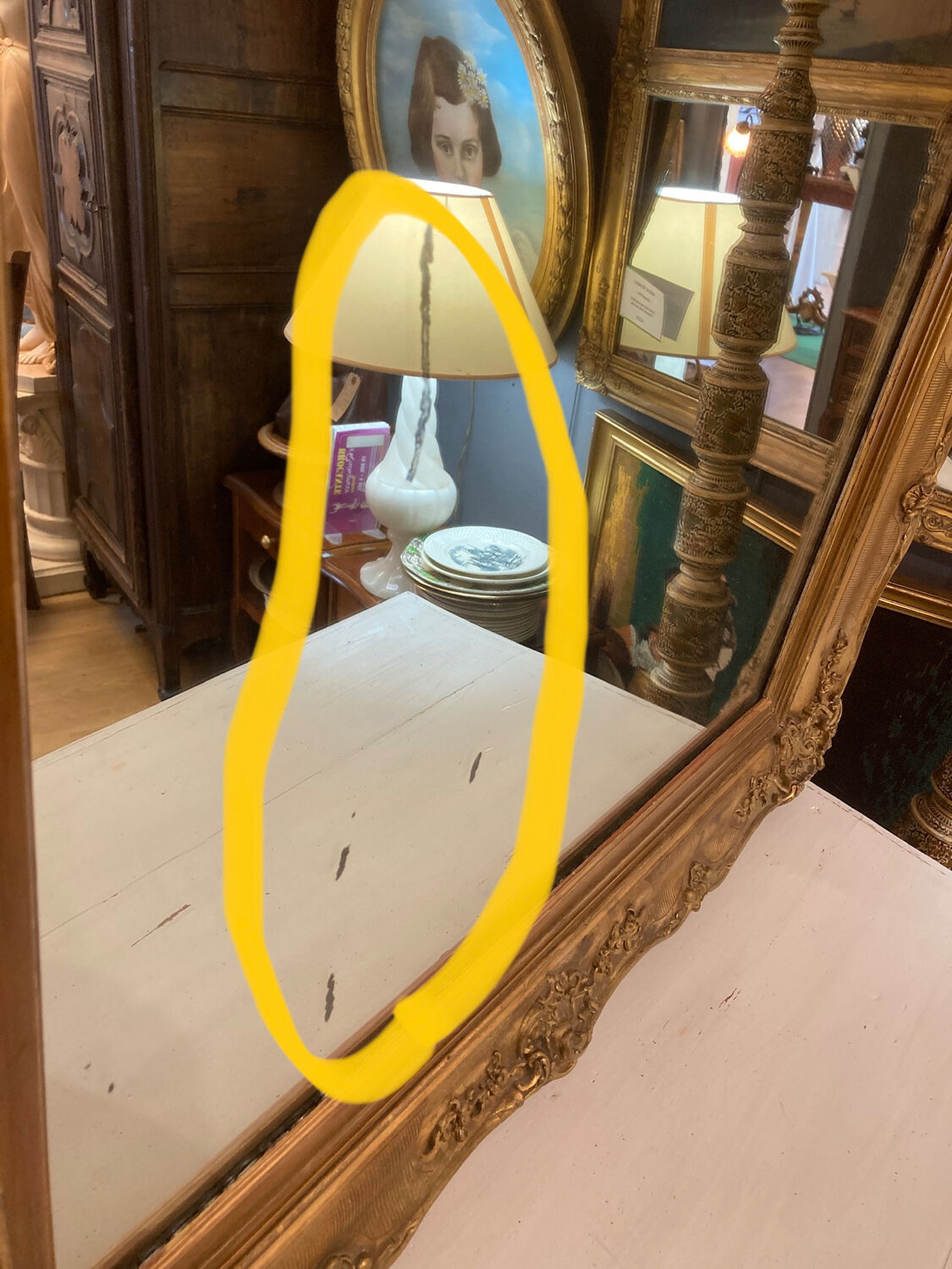 Golden mirror Louis XV 120x100cm