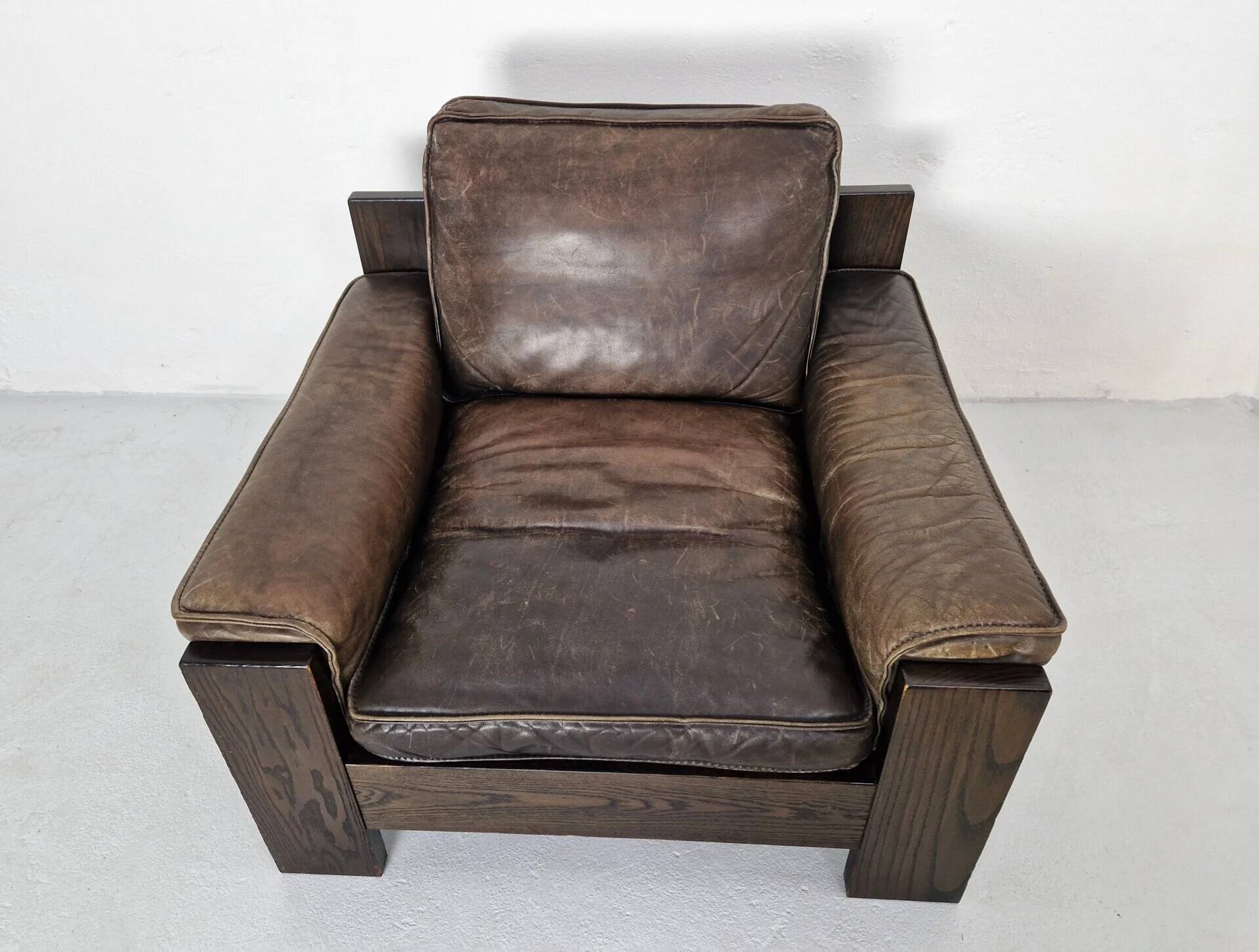 Brutalist armchair by Harry de Groot for Leolux, 1970s