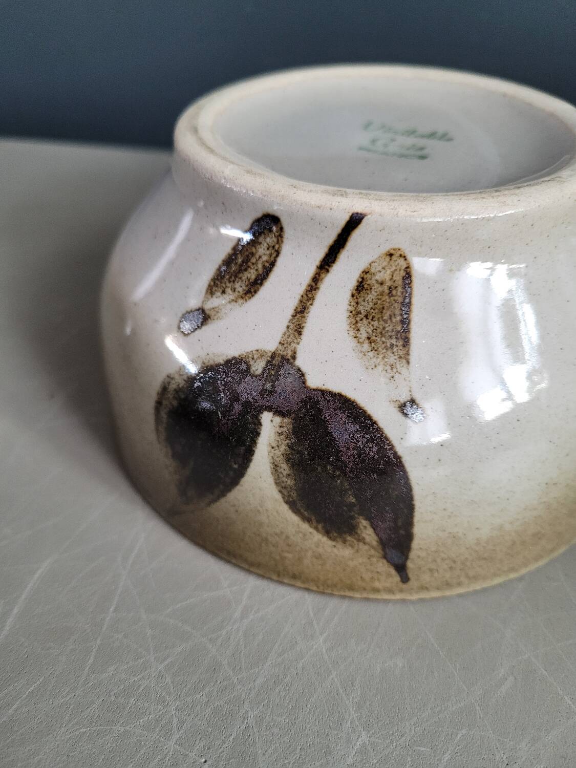 Trio of vintage stoneware bowls