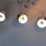 Set of 3 Benny Frandsen modular chrome pendant lights, Denmark 1970/80
