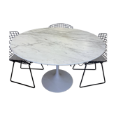 Table ronde tulip en marbre calacatta de eero saarinen - ø 120 cm - knoll -