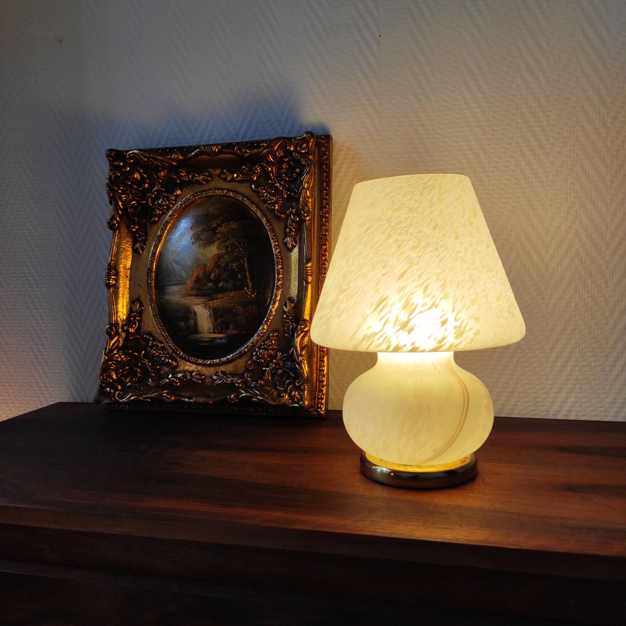 Lampe champignon vintage en verre de Murano