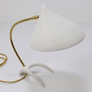 White brass desk or table lamp in the Louis Kalff style from the 1950s.