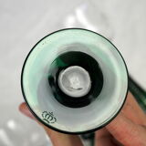Set of 5 green römer glasses engraved with vine pattern - Bavarian crystal - 70s / 80s