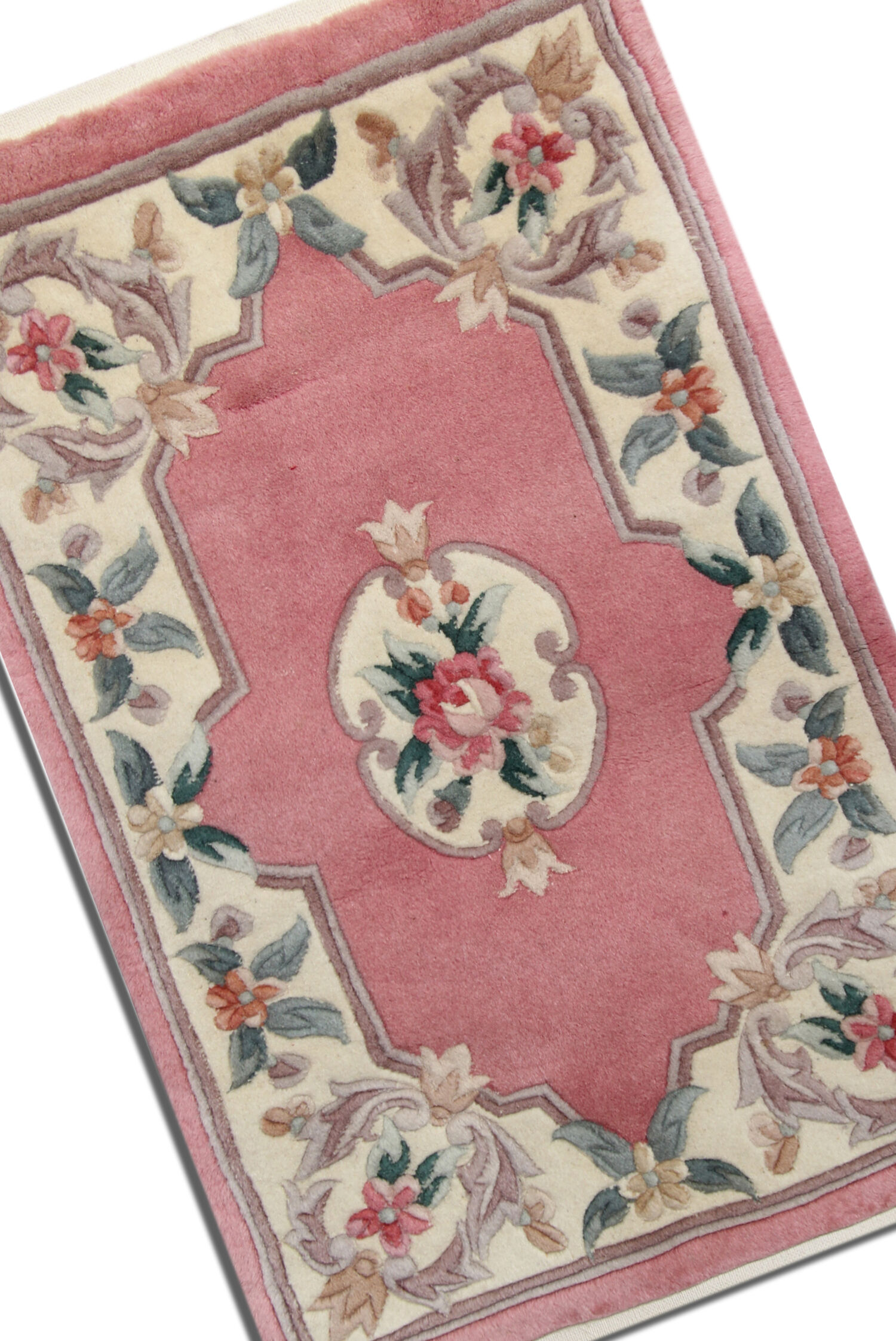Pink chinese wool carpet rug handmade wool area rug 65x116cm