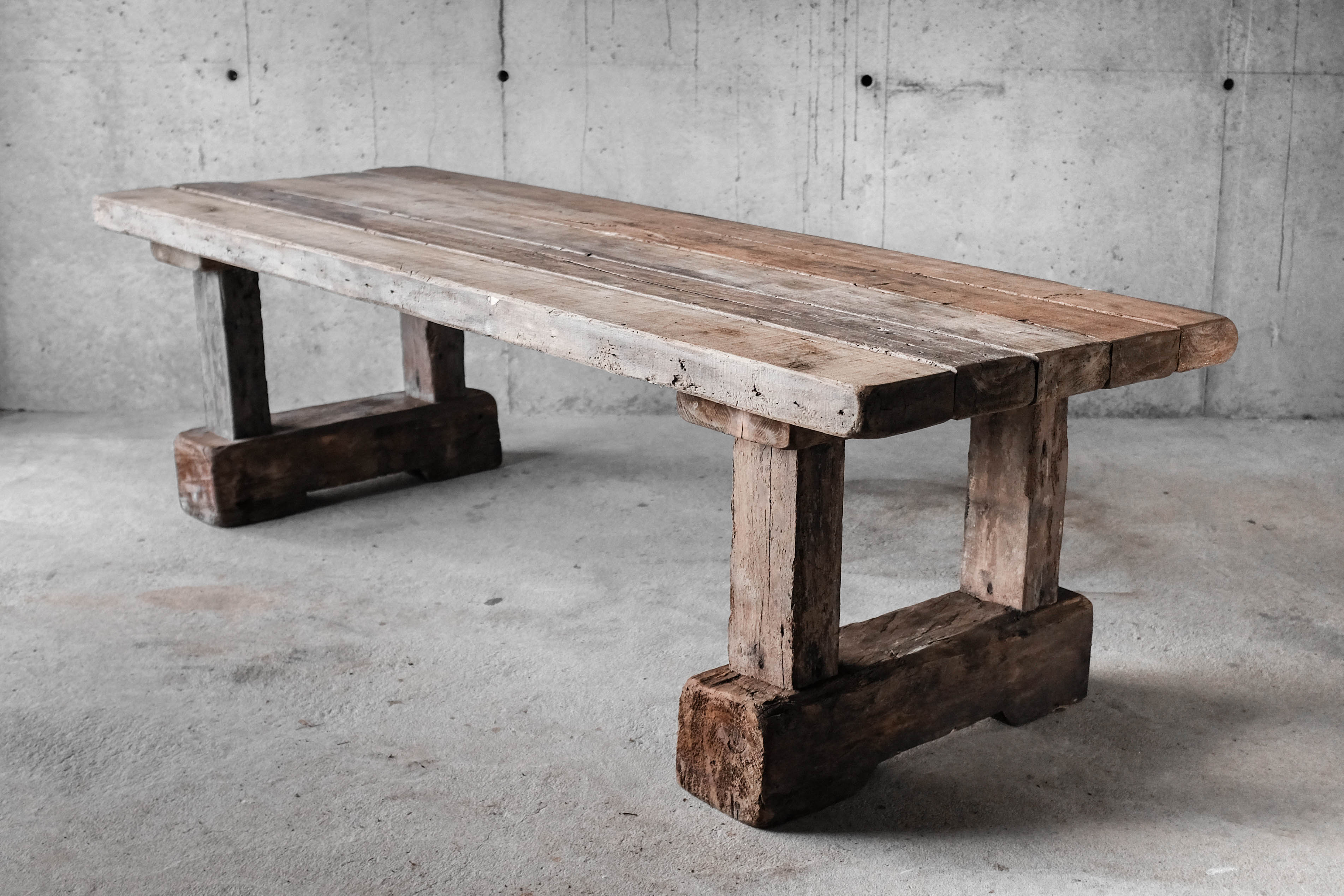 Primitive dining table, solid wood