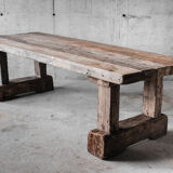 Primitive dining table, solid wood