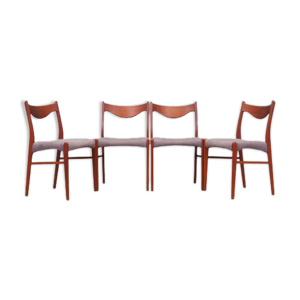 ensemble de quatre chaises en teck, design danois, années 70, production: Danemark