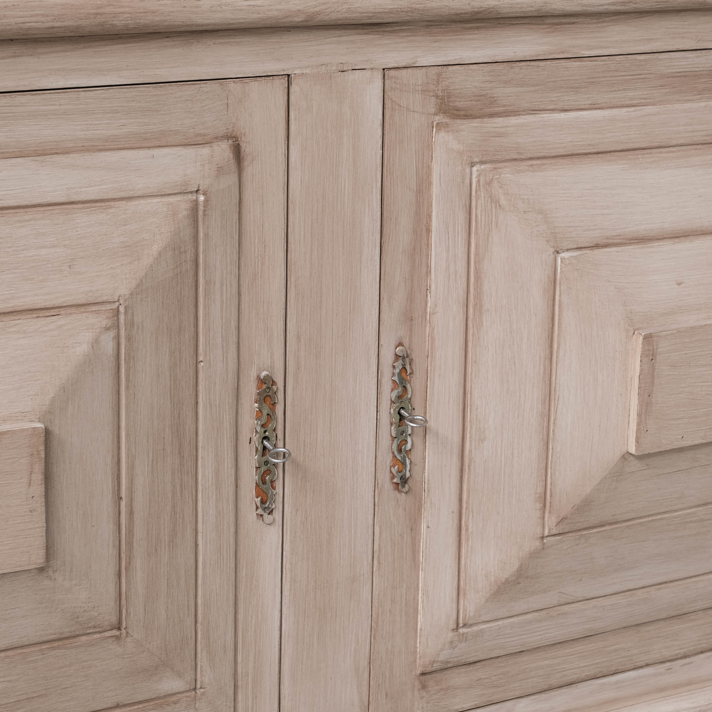 French wooden geometric mid-century sideboard