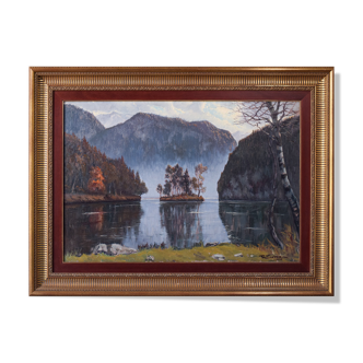 Tableau ancien Ricard Tarrega Viladoms - 'Lac Königssee' Bavière