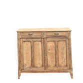 Old Parisian buffet in raw solid wood - 2 drawers