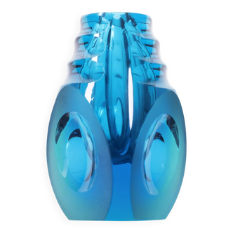 Vintage Hand-Cut Vase, 1970s, Czechoslovakia