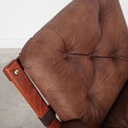 Fauteuil en cuir, design norvégien, années 1970, production : Norvège
