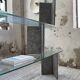 Roche Bobois stone and glass sculpture shelf 1970s
