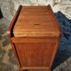 Vintage French oak office rolling cabinet with tambour door, 1950s.