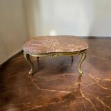 Salon de style Louis XV, artisanal en hêtre rouge et doré en bois d'hêtre