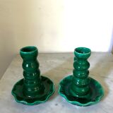 Pair of ceramic candlesticks