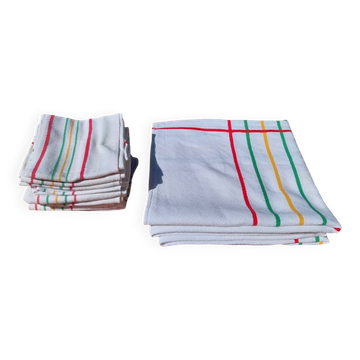 Tablecloth and 10 napkins - Basque linen
