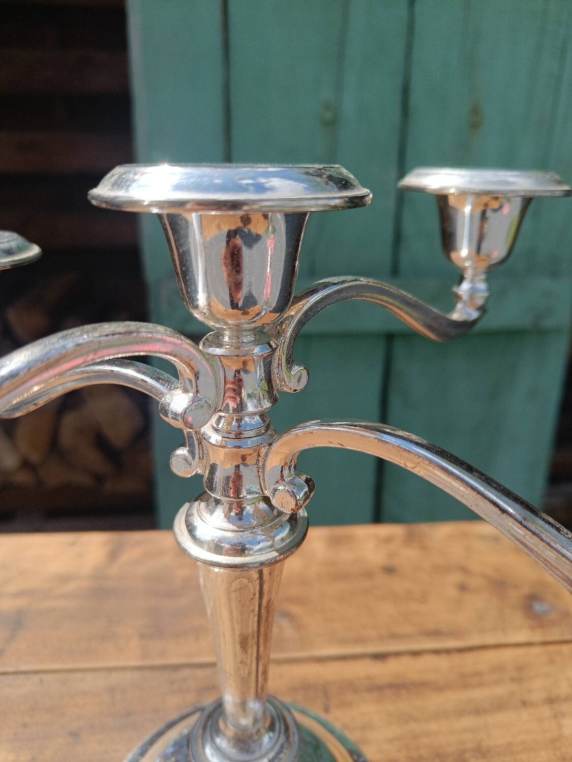 English silver candelabra candlestick