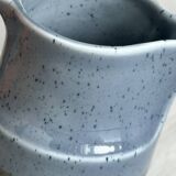 Small sauce boat, blue speckled ceramic creamer