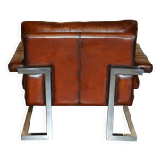Restored suite Tim Bates for Pieff Mandarin leather chrome hardwood.