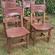 Lot 4 chaises espagnoles en cuir et bois