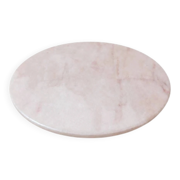 Plateau rond en marbre rose
