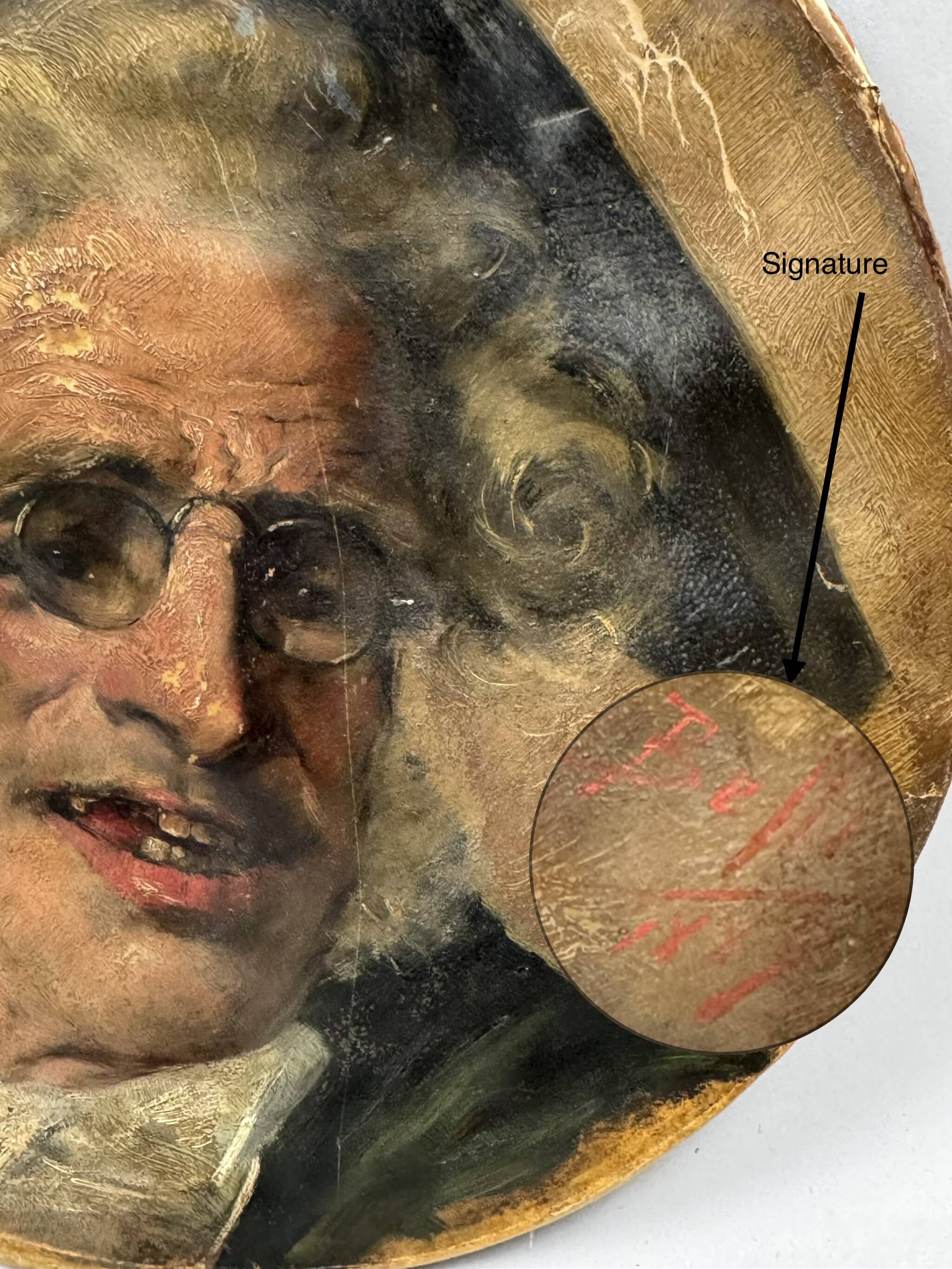 Tondo, portrait of a juggler by Benito Belli