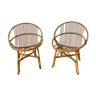 Pair of rattan armchairs