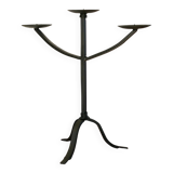 Très grand chandelier tripode en fer noir, scandinave, brutaliste, 1970 - 42 cm