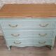 Water green Louis XV style chest of drawers