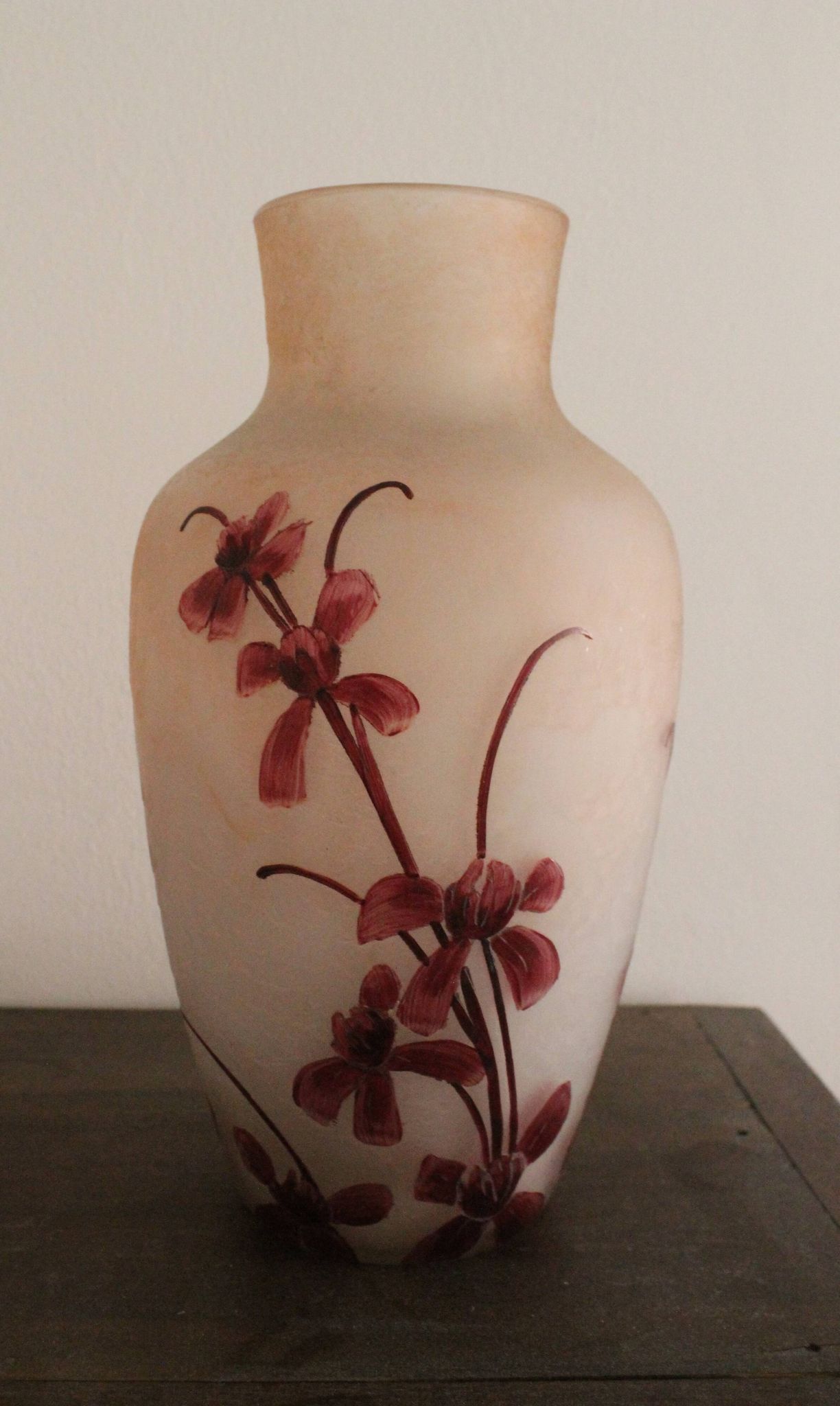 François Théodore Legras ovoid vase with flower decoration Rubis Art Nouveau