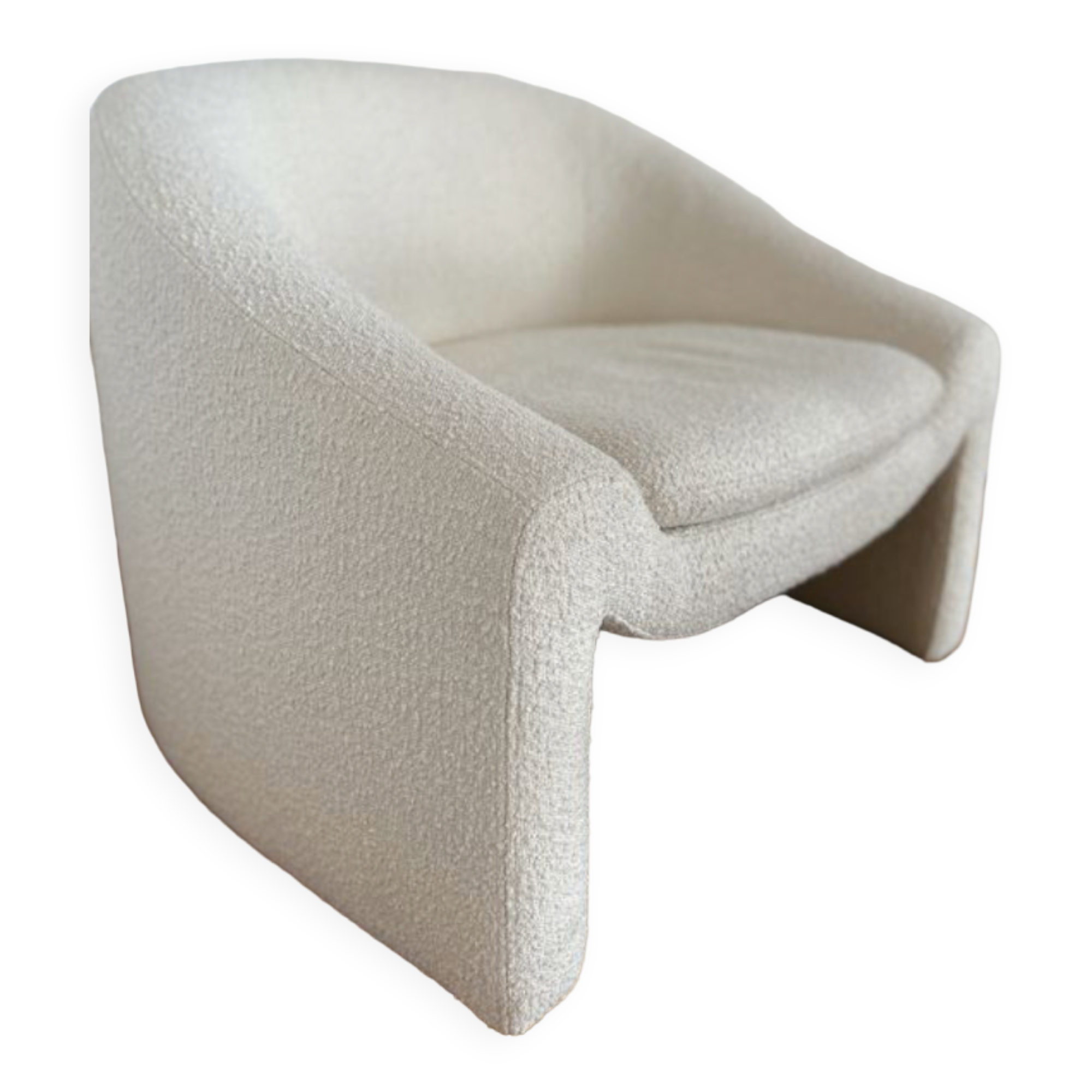 Fauteuil Shona bouclé blanc
