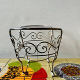 Metal doll's bed on vintage casters