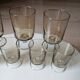 7 vintage stemmed glasses in smoked glass