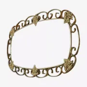 1950s oval brass mirror - 38x69cm