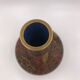 Asian vase XXth, Japan, copper and cloisonné enamels, decoration flowers red and gold.