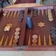 Marine marquetry backgammon set