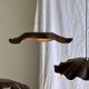 Very large wavy flat leaf suspension in smooth teak D:60