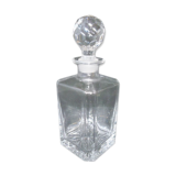 Plain crystal whisky decanter faceted cap