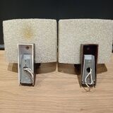 Pair of wall lamps in perspex granité deisgn 60