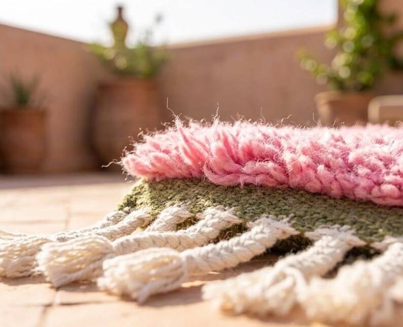 Handwoven traditional Berber rug, size 150/250 cm.