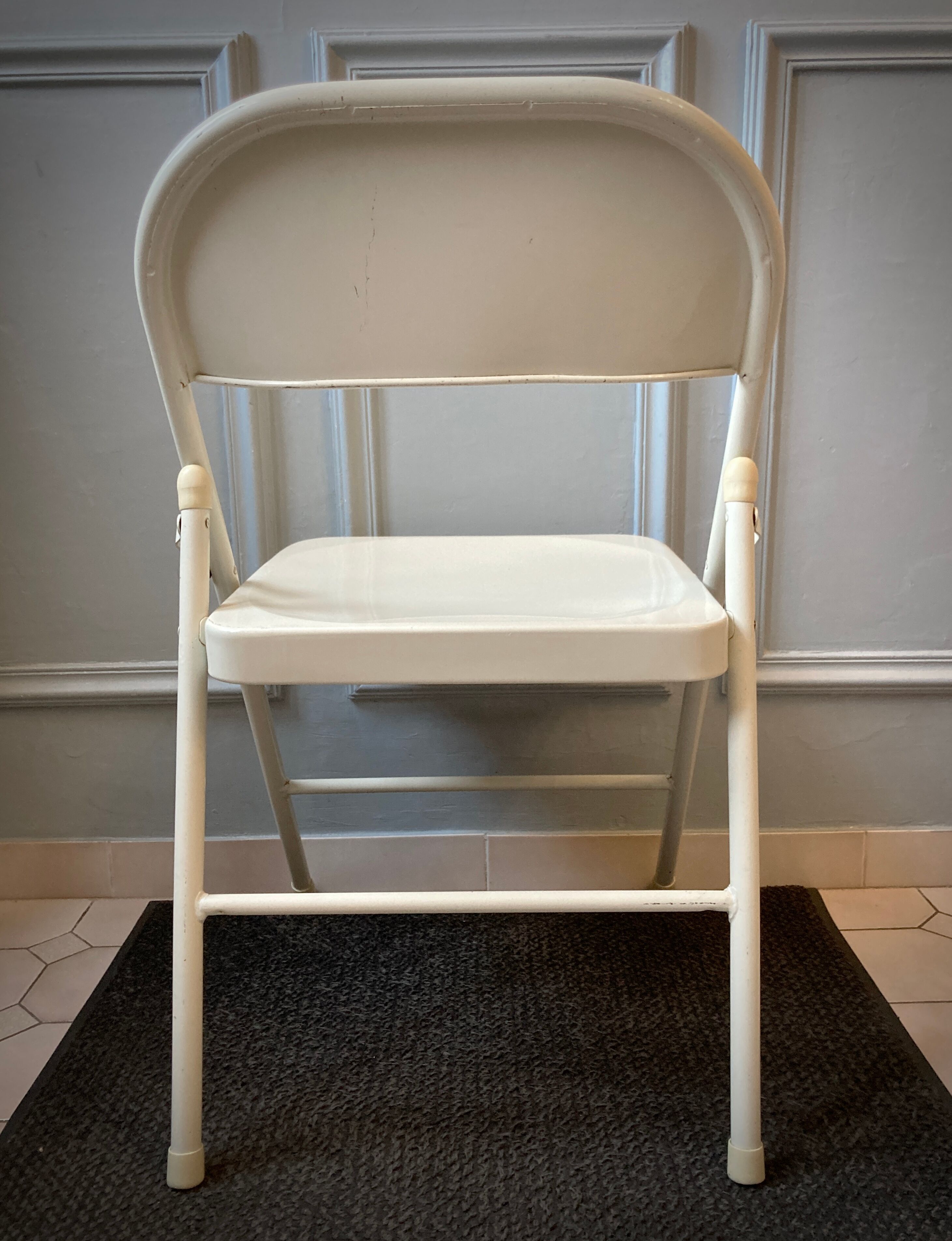 Duo of folding chairs in steel 1980s