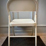 Duo de chaises pliantes en acier années 1980