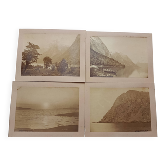Lot 4 PHOTOGRAPHIES albuminé 1880 NORVEGE, Axel LINDHAL, Romsdal & Finnmark